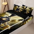 thumbnail image 3 of Castle Fairy Jungle Steam Train Zipper Twin Comforter Sets with Fitted Sheet and 2 Pillowcases,Palm Tree Art Zipper Bedding Set for Bedroom,Black Green,4-Piece,Black Reversible, 3 of 6