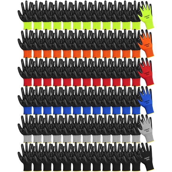 Guantes de trabajo de seguridad Maxcheck con revestimiento de poliuretano, 54 pares, para hombres y mujeres