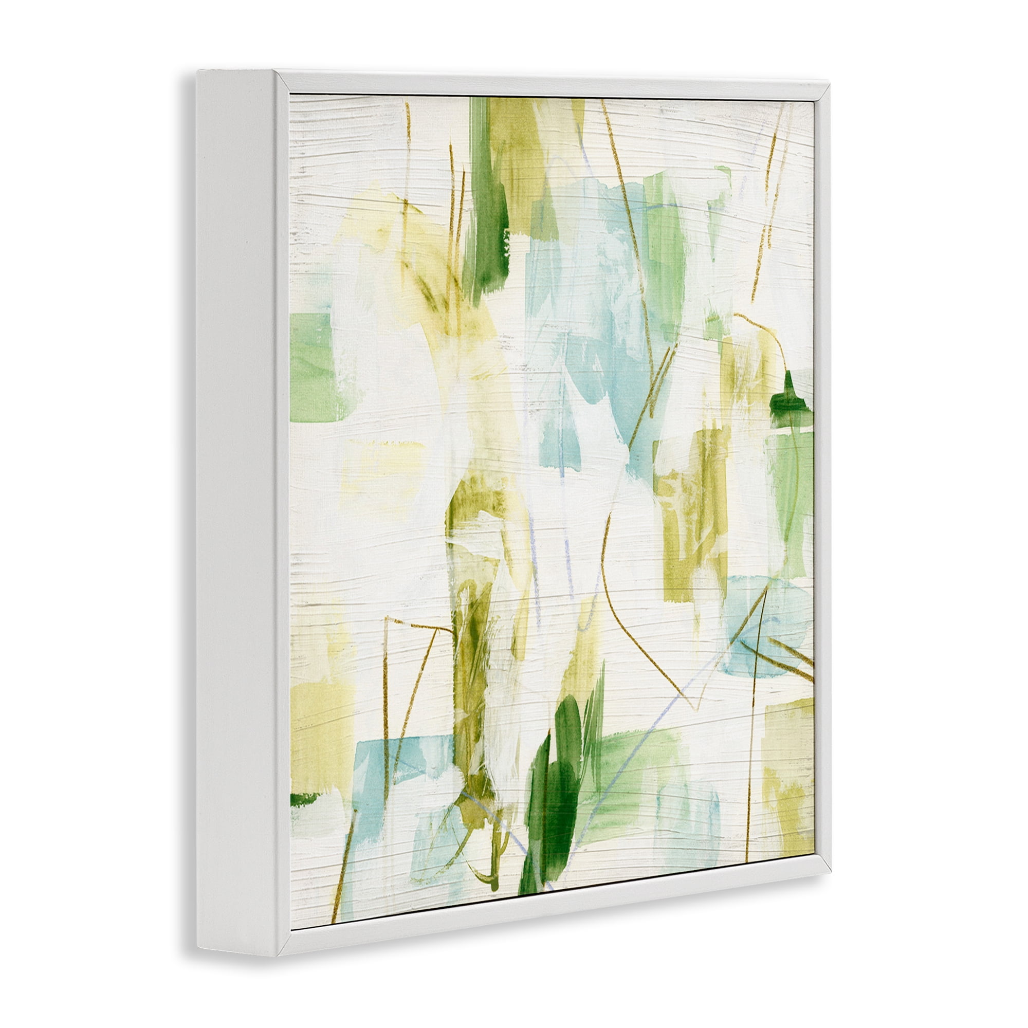 Stupell Industries Expressive Muted Abstraction Abstract Painting White Framed Art Print Wall Art, 24 x 24