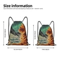 thumbnail image 2 of Xecao Space Adventurer Cat Pattern Sports Drawstring Backpack - String Swim Gym Bag with Wet Proof Pocket for Women&Men-Small, 2 of 6