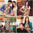 thumbnail image 4 of Pioneer Flower Floral Print Pattern Apron for Women and Men, Cotton Linen Waterproof with Pockets, Adjustable, 33x27 Inch for Kitchen, Gardening, BBQ, Salon, 4 of 6