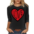 thumbnail image 3 of TaTaai Women's A 3/4 Sleeve Christmas Printed Round-neck Top Gift, 3 of 6