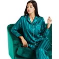 thumbnail image 5 of LONXU Womens Satin Pajama Set Long Sleeve Lounge Sets Two Piece Button Down Shirts and Pants PJs Soft Sleepwear Set Plus XS-XXXL, 5 of 7