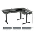 thumbnail image 4 of FEZIBO Triple Motor L Shaped Standing Desk with Three Drawers, 63 inches Electric Standing Desk Adjustable Height, Corner Stand up Desk with Splice Board, Black Frame/Black Top, 4 of 9