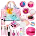 thumbnail image 1 of Kit de maquillaje ULOVEME Kids Real Makeup para niñas con unicornio, 1 of 7