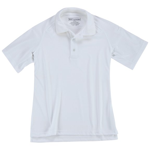 5.11 Work Gear Women's Polyester Fabric Performance Short Sleeves Polo Shirt, White, Large, Style 61165