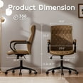 thumbnail image 3 of Ninecer Brown Office Chair, Soft Leather Mid-Back Swivel Executive Desk Chair with Padded Arms, Adjustable Height Comfortable Computer Chair for Home Office, 3 of 8