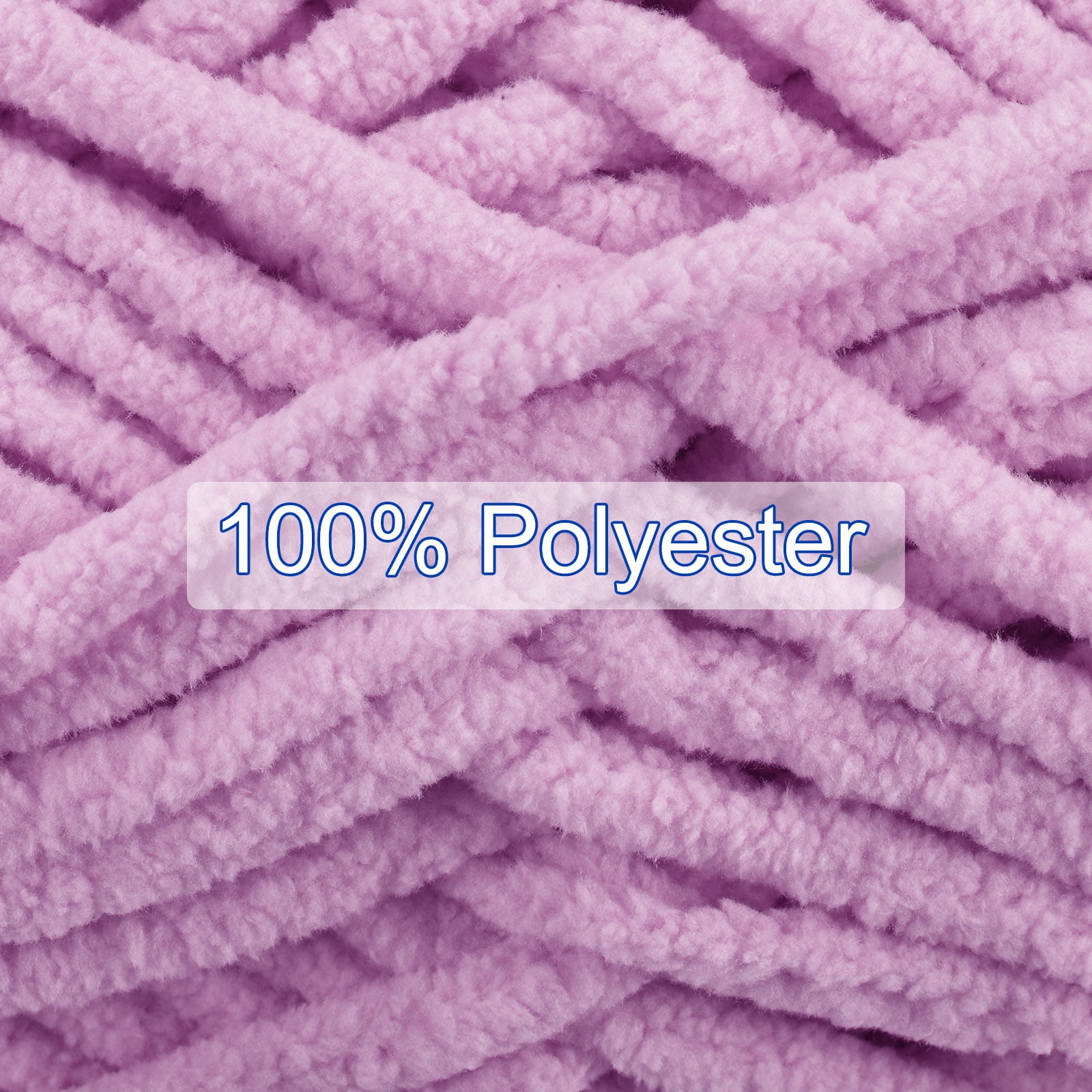 Uxcell 4Skeins Chenille Yarn Blanket Yarn 4x100g/14oz Gauge 5# Bulky Polyester Light Purple, 4x68m(248yds)