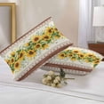 thumbnail image 2 of Farmhouse Sunflower Lumbar Pillow Covers 20x12 Inch Set of 2, Beige Brown Vintage Floral Botanical Waterproof Outdoor Pillow Covers, Decorative Cushion Pillowcases for Couch, Sofa, Bed, Garden, Patio, 2 of 9