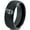 Black Dome Tungsten, variant on Tungsten Rugby Crest Band Ring 8mm Men Women Comfort Fit Black Dome Polished