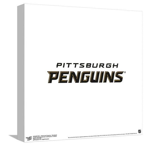 Gallery Pops NHL Pittsburgh Penguins - Wordmark Canvas Wall Art, Unframed Version, 12" x 12"