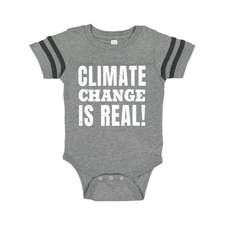 

Inktastic Climate Change is Real in White Distressed Text Gift Baby Boy or Baby Girl Bodysuit