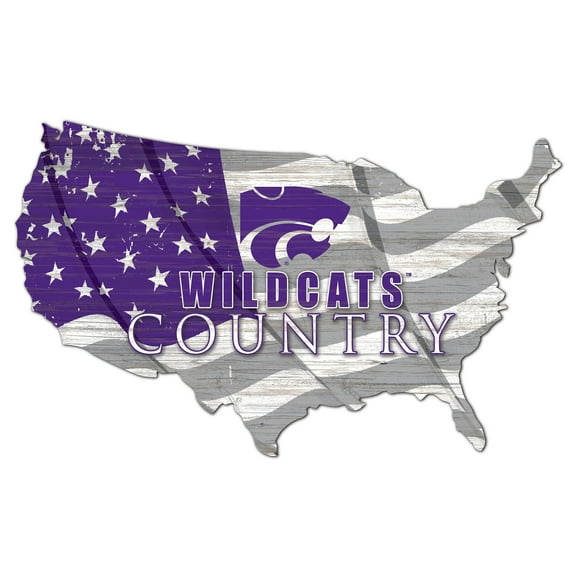 Kansas State Wildcats USA Flag Cutout Sign