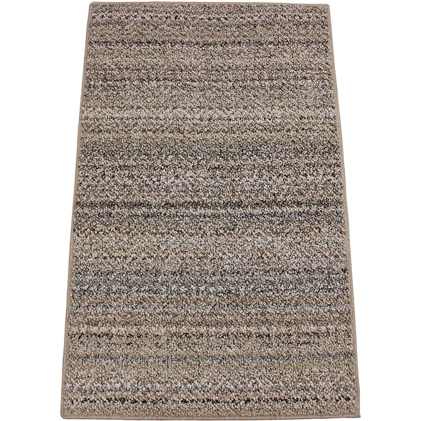 3x5' Boho Striped Beige Area Rugs Made for 100 Recycled Polyester Carpet Fibers.Berber Loop