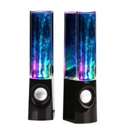 Bolan Plug & Play Multi-Color Illuminated Dancing Water Speaker Light Show Water Fountain Speakers LED Speakers 3.5mm Audio Plug, 4 Color LED Lights, Portable Speakers