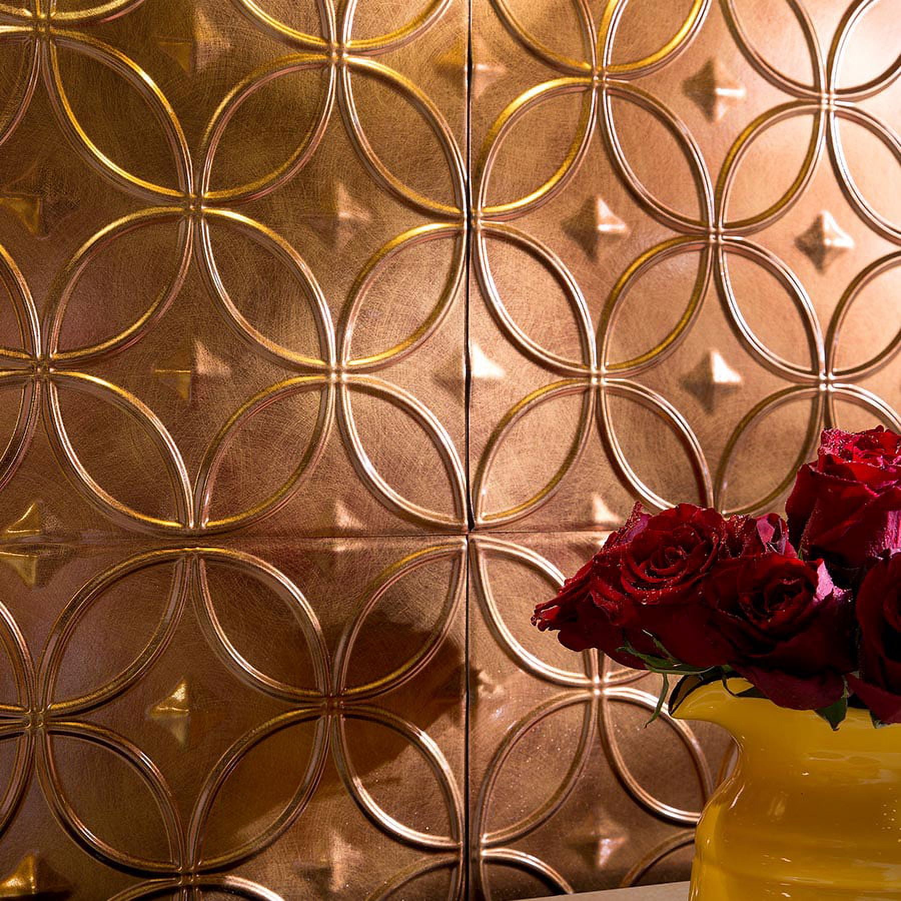 FASÄDE Rings Decorative Vinyl Backsplash 15 sq ft Kit in Antique Bronze