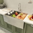thumbnail image 2 of CASAINC 30 in. Farmhouse/Apron-Front Single Bowl 18 Gauge Brushed Stainless Steel Workstation Kitchen Sink with Accessories, 2 of 11