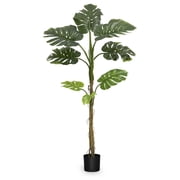 Open Box Maia Shop Artificial Monstera Plant 5 Feet Tall Tropical Palm Tree