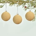 thumbnail image 4 of Under $1 PEONAVET 6 Pcs Velvet Christmas Balls Flocked Christmas Tree Ornaments Plastic Balls Xmas Decorative Hanging Ornaments Christmas Tree Decoration(2.4in,Khaki), 4 of 7