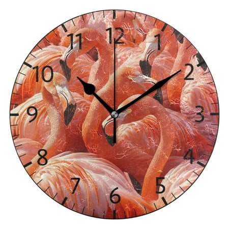 YAZAOO Decorative Wall Clock Size：25cm Pink Elegance Design Pattern Clock