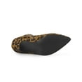 thumbnail image 5 of BLISSFUL STEP Women Bow Pointed Toe Stiletto Heel Ankle Boots Leopard 7, 5 of 8