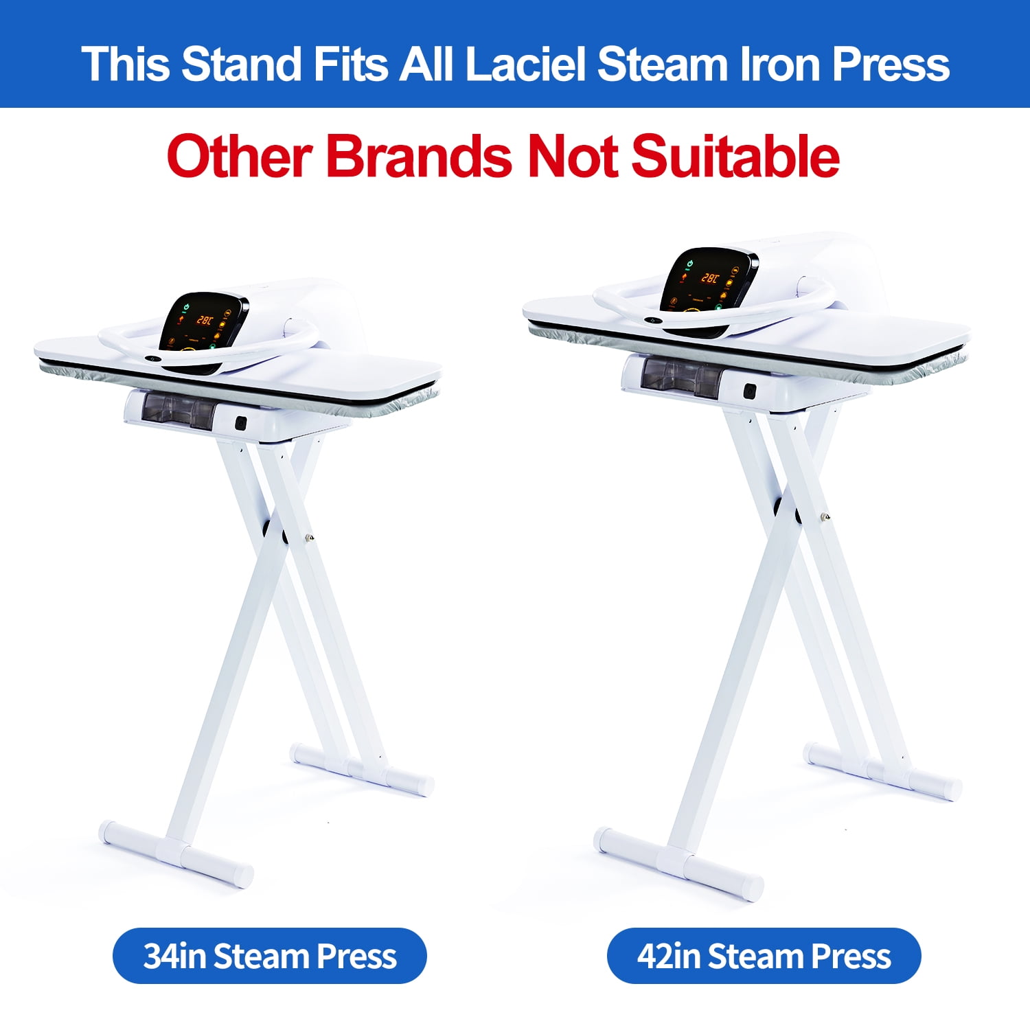 Steam Press Stand, Height Adjustable Stand Suitable for 34“/ 38“/ 42” Steam Iron Press - Only Use LACIEL Steam Iron Press, Not Suitable for Other Brands