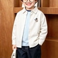 thumbnail image 2 of felwors Toddler Children's Cotton Shirts for Boys and Girls Long Sleeved Lapel Tops Baby Button Coats Casual Cartoon (White,7-8 Years), 2 of 7
