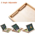 thumbnail image 4 of Magnetiska träpussel, dubbelsidig magnettavla, rittavla färgglada pennor kritor, pedagogisk leksak för barn från 3 år och uppåt, 4 of 5