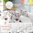 thumbnail image 2 of 3 Piece Red Roses Duvet Cover Set Full Size, Microfiber Comforter/Quilt Cover with Corner Ties and 2 Pillowcases, Spring Floral Summer Botanical Weeping All Season Soft Bedding with Zipper Closure, 2 of 8