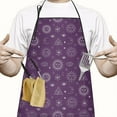 thumbnail image 2 of Purple Sun Moon Triangle Pattern Apron-Garden Aprons for Women with Pockets-Cotton Linen Waterproof Kitchen Cooking Gardening Aprons Adjustable for Kitchen,Cooking,BBQ and Salon 33x27 Inch, 2 of 7