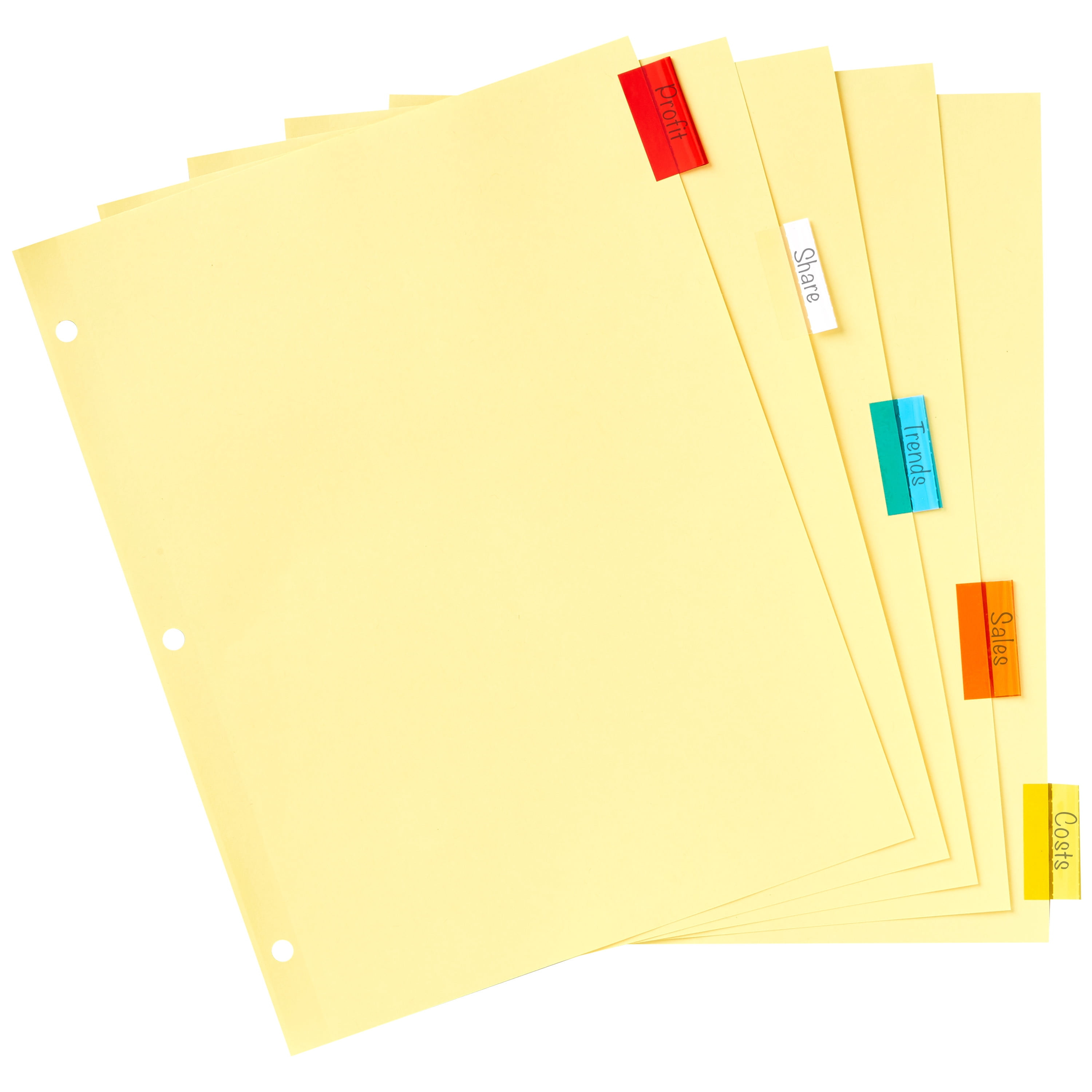 Office Essentials Insertable Dividers, 5 Tab, Multicolor, 1 Set (11465)