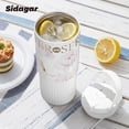 thumbnail image 3 of Sidagar 26 fl oz Stainless Steel Insulated Water Bottle with Handle, Leakproof Straw Lid, Floral White, 3 of 9