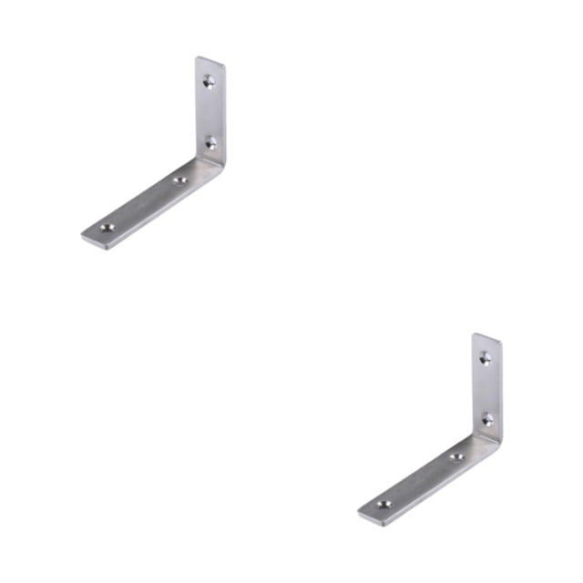 Bearachild 4 Uds soporte L soportes de esquina estante de banco soporte de partición de acero inoxidable de alta resistencia estantería para 125*84*25*5mm 2piezas