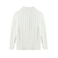 thumbnail image 3 of LittleSpring Boys Girls Quarter Zip Sweater Cable Knit Mock Neck Long Sleeve Pullover Size 4-12, 3 of 6
