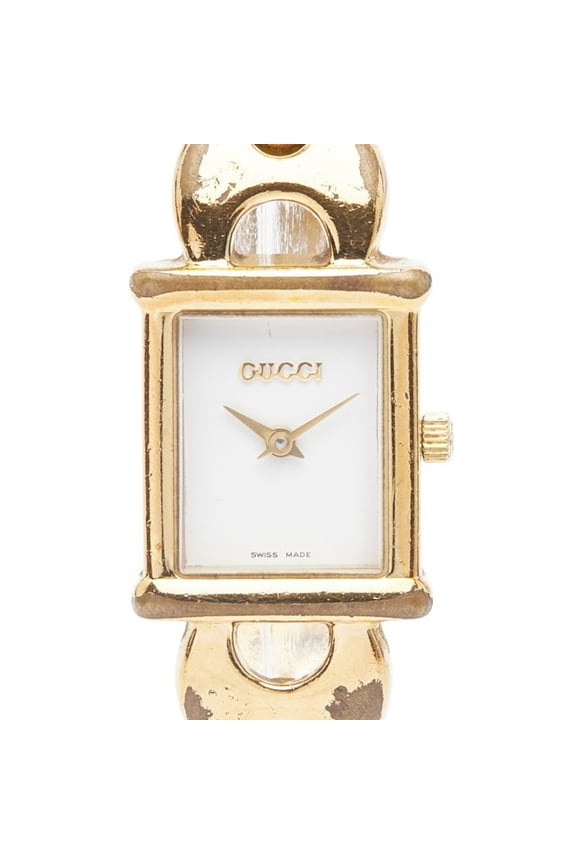 Pre-Owned Gucci 1800L Quartz Watch with White Dial and Stainless Steel, Women's (Good)