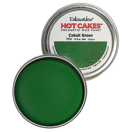 UPC: 0813043011083 | Enkaustikos Hot Cake Encaustic Wax Paint  1.5 oz. Tin  Cobalt Green