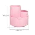thumbnail image 2 of Unique Bargains Rotary Pen Holder 3 Slots Makeup Brush Desktop Organizer Pink, 2 of 5