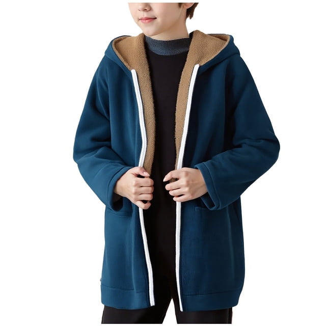 Veste à Capuche en Velours Luxueux pour Enfants - Manches Longues d'Hiver Color Block