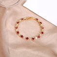 thumbnail image 4 of Gold Plated Cubic Zirconia Square Cut Tennis Chain Bracelet Unisex Handchain, 4 of 20
