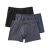 Men's Perry Ellis 960537 Cotton Stretch Solid & Stripe Boxer Brief - 3 Pack (Black/Charcoal Balance M)