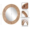 thumbnail image 2 of Kate and Laurel Yahna Pieced Wood Round Wall Mirror, 28 Inch Diameter, Natural Brown, Transitional Decorative Circle Bathroom Mirror with Solid Mango Wood Frame, 2 of 9