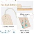 thumbnail image 3 of Imitation Leather Earring Organizer Hanging Display Cards for Stud Earrings with Rope Rectangle BurlyWood 11.1x5x0.2cm, 3 of 7
