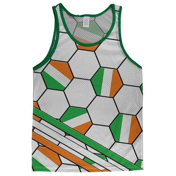 World Cup Ireland Soccer Ball Adult Mesh Jersey White-Kelly SM
