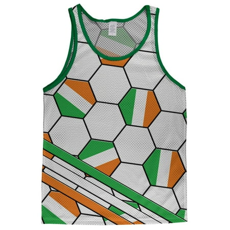 World Cup Ireland Soccer Ball Adult Mesh Jersey White-Kelly SM