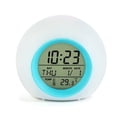 thumbnail image 1 of Reloj colorido para decoración del hogar, alarma con pantalla de temperatura para niños con luz nocturna que cambia de 7 colores, Control táctil para niños, azul, 1 of 5