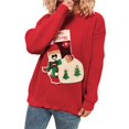 thumbnail image 2 of Womens Ugly Christmas Sweaters Long Sleeve Graphic Sweaters Casual Fall Winter Cable Knit Sweater for Women Red M, 2 of 9
