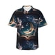 thumbnail image 1 of Balery Artistic Starry Sky Moon Book Camisas hawaianas de manga corta para hombre, camisas playeras de corte holgado, camisas de vacaciones con botones,3X-Large, 1 of 7