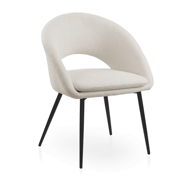 Bouclair Oatmeal Fabric and Metal Dining Chair