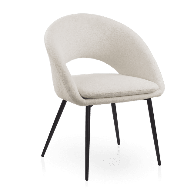 Bouclair Chaise de Salle à Manger en Tissu Avoine et Métal
