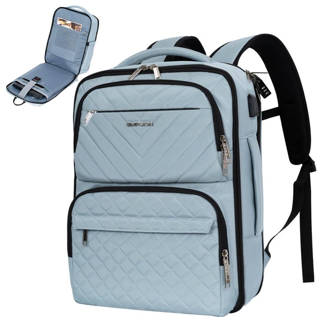 Mochila de viaje EMPSIGN para portátil de 17 pulgadas para mujer, color azul claro